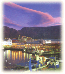 A night view of Cape Town harbour